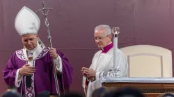 Pope Leo XIV celebrates Mass commemorating the faithful departed at Rome's Verano Cemetery on Nov. 2, 2025. / Daniel Ibáñez