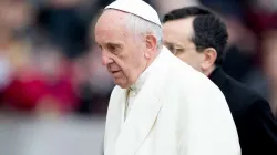 Pope Francis at the general audience Jan. 31, 2018. Credit: Daniel Ibanez/CNA.