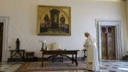 Pope Francis prays global Our Father March 25, 2020. Credit: Vatican Media.