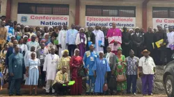Bishop Sosthène Léopold Bayemi Matjei of the Diocese of Obala with Catholic laity in Cameroon. Credit: NECC