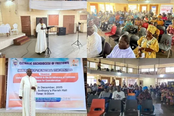 Archbishop Edward Tamba Charles of during the inauguration of the Archdiocese of Freetown's 2025/2026 Pastoral Year. Credit: Archdiocese of Freetown -Communications Unit