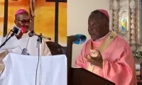 Bishop Maurício Agostinho Camuto (left) of Caxito Diocese and Archbishop Filomeno do Nascimento Vieira Dias (right) of Luanda Archdiocese. Credit: Radio Ecclesia