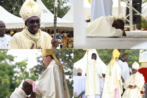 Episcopal Ordination of Bishop Jean-Pierre Tanoh Tiémélé of Abengourou Catholic Diocese in Ivory Coast. Credit: Catholikia