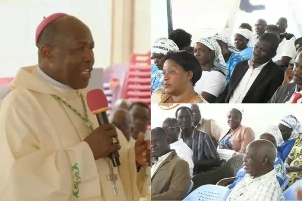 Bishop Michael Otieno Odiwa if the Catholic Diocese of Homa bay at Mass with Diocesan Parish Pastoral Council. Credit Arise Communications Network