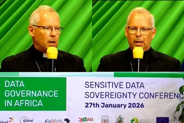 The Apostolic Nuncio in Kenya, Archbishop Hubertus Van Megen, at the Sensitive Data Sovereignty Conference at Tangaza University, Nairobi, Kenya