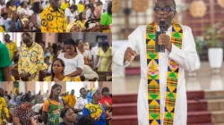 Fr. Filton Mensah delivering his sermon on the theme: new life in Christ. Credit: Catholic Archdiocese of Cape Coast/Fr. Francis Madonna Ayaric