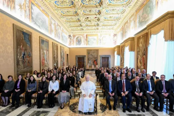Pope Leo XIV with the general assemblies of consecrated women and lay consecrated men of Regnum Christi at the Vatican on Jan. 29, 2026. | Credit: Vatican Media