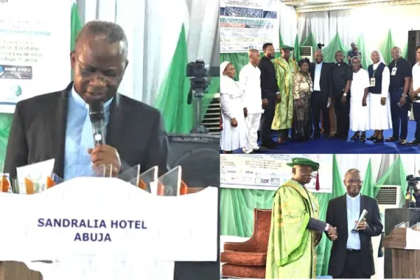 Fr. George Ehusani making his presentation at the conference. Credit: Fr. George Ehusani/Facebook