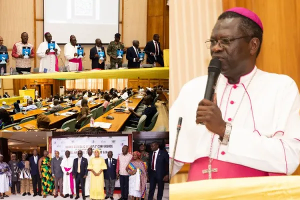 Bishop Alexandre Yikyi Bazié, the Auxiliary Bishop of Koudougou Diocese in Burkina Faso during the  July 30-31 Sahel Peace Initiative Forum that the members of the Ghana Catholic Bishops Conference (GCBC) organized. Credit: GCBC