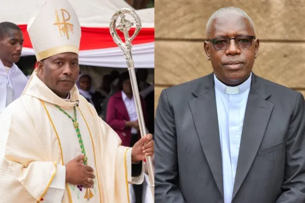 Bishop Wallace Ng’ang’a Gachihi (left) and Mons. Peter Kimani Ndung’u (right)