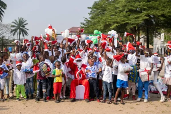 Some of the vulnerable children who gifts from Give Hope to Our Children (GHOC), a Catholic Association in Cameroon’s Douala Archdiocese. Credit: ACI Africa