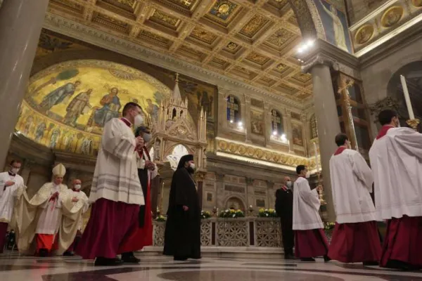 Ecumenical Vespers at the Basilica of St. Paul Outside the Walls, Jan. 25, 2021. / Daniel Ibáñez/ Vatican Pool.