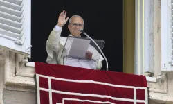 Pope Leo XIV waves to crowds in St. Peter's Square after praying the Angelus on Jan. 18, 2026. | Credit: Vatican Media