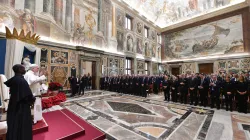 Pope Leo XIV addresses employment consultants on Dec. 18, 2025, at the Vatican. / Credit: Vatican Media