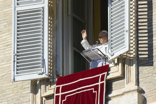 Pope Leo XIV addresses pilgrims gathered in St. Peter’s Square at the Vatican for recitation of the Angelus on Dec. 28, 2025. / Credit: Vatican Media