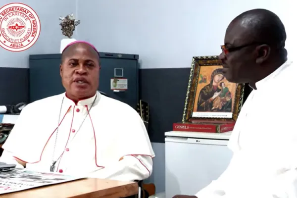 Bishop Peter Ebere Okpaleke, interviewed by  Fr. Michael Nsikak Umoh, National Director of Social Communications in Nigeria. Credit: Courtesy Photo