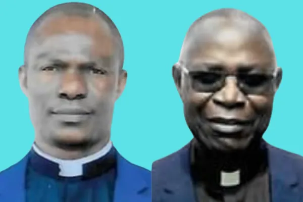 Mons. Libère Pwongo Bope (right) and Mons. Léonard Kakudju Muzinga (left) appointed Bishops for the Democratic Republic of Congo’s (DRC) Basankusu and Kamina Dioceses respectively. Credit: CENCO