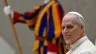 Pope Leo XIV sits during the Jan. 21, 2026, general audience alongside a Swiss Guard at the Vatican. | Credit: Vatican Media