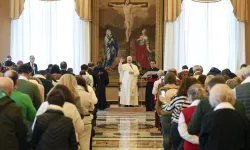 Pope Leo XIV meets with a group of pilgrims from St. Thomas of Villanova Parish in Alcalá de Henares, Spain, on Dec. 29, 2025, in the Apostolic Palace at the Vatican. | Credit: Vatican Media