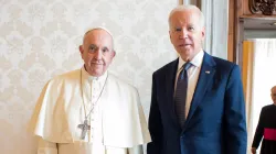 Pope Francis meets President Joe Biden on Oct. 29, 2021. Vatican Media/CNA