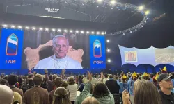 Pope Leo XIV speaks to teenagers during a digital encounter at Lucas Oil Stadium in Indianapolis during the 2025 National Catholic Youth Conference (NCYC) on Nov. 21, 2025. | Credit: Tessa Gervasini/CNA