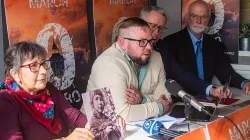 Ending Clergy Abuse board members and survivors hold a press conference after meeting with Pope Leo XIV on Oct. 20, 2025 in Rome. / Credit: Simone Padovani/Getty Images