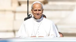 Pope Leo XIV greets the faithful gathered in St. Peter’s Square from the popemobile during his Wednesday general audience on Aug. 6, 2025. / Credit: Daniel Ibañez/CNA