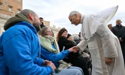 Pope Leo XIV greets pilgrims gathered for his Wednesday general audience on Dec. 31, 2025, in St. Peter’s Square at the Vatican. | Credit: Vatican Media