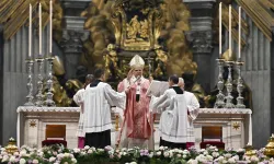 Pope Leo XIV celebrates Mass for the Jubilee of Hope for prisoners in St. Peter's Basilica at the Vatican on December 14, 2025. / Vatican Media