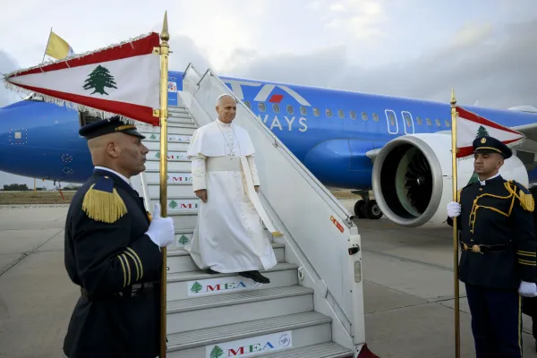 Pope Leo XIV arrives in Lebanon on November 30, 2025. / Vatican Media