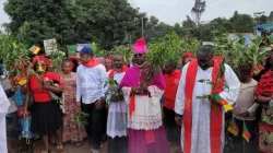Bishop Paul Lontsié-Keuné leading pilgrims in the annual peace pilgrimage in Cameroon’s Catholic Diocese of Bafoussam. Credit: Catholic Diocese of Bafoussam