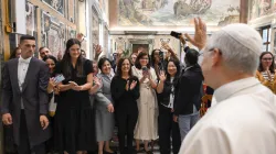 Pope Leo XIV greets participants attending the Oct. 1-3 Migrants and Refugees in Our Common Home summit in Rome on Thursday, Oct. 2, 2025. / Credit: Vatican Media