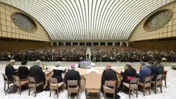 Pope Leo XIV listens to reports from seven representatives around the world about the implementation of synodality on their continents during the jubilee of synodal teams and participatory bodies at the Vatican on Oct. 24, 2025. / Credit: Vatican Media