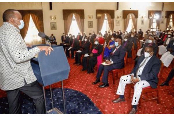 President Uhuru Kenyatta during meeting with representatives of religious leaders in Kenya Friday, September 25. / Kenya’s State House in Nairobi.