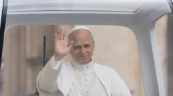 Pope Leo XIV waves from the popemobile in St. Peter’s Square at the Vatican during his weekly general audience on Sept. 24, 2025. / Credit: Vatican Media