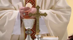 Pope Francis offers Mass in Casa Santa Marta on May 2, 2020. Credit: Vatican Media/CNA.