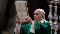 Pope Francis celebrates Mass on the first Sunday of the Word of God Jan. 26, 2020. Credit: Daniel Ibanez/CNA.