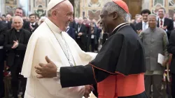 Pope Francis with Cardinal Peter Turkson, prefect of the Dicastery for Promoting Integral Human Development, in the Vatican, Nov. 10, 2017. L'Osservatore Romano.