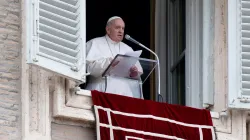 Pope Francis speaks during the Angelus prayer. Vatican Media