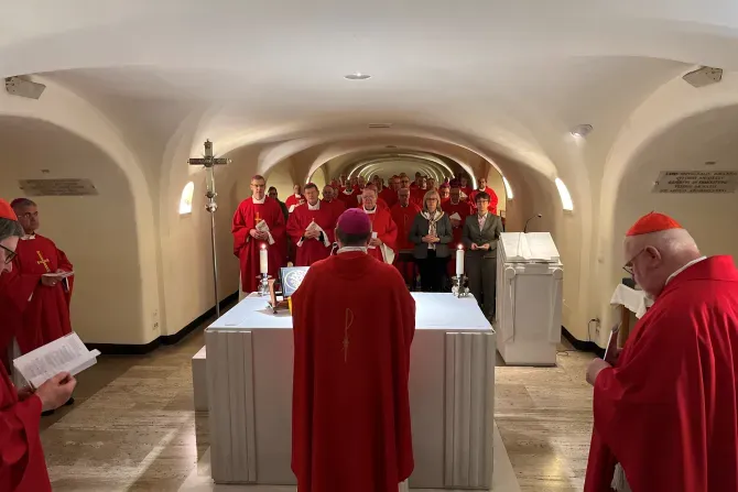 The visit of the German bishops to Rome in November 2022 began with a Holy Mass in the grottoes of St. Peter's Basilica. | German Bishops' Conference/Matthias Kopp