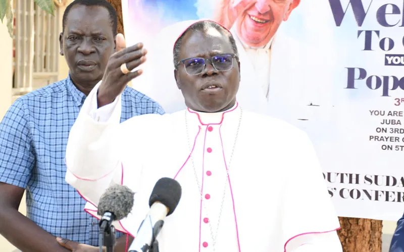 Archbishop Stephen Ameyu Martin of Juba Archdiocese during the January 18 Press Conference. Credit: CRN
