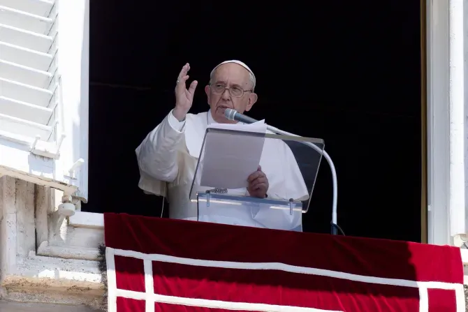Pope Francis speaks to the crowd on 12 June 2022 gathered in St. Peter's Square in Rome for the recitation of the Angelus on Trinity Sunday. | Vatican Media