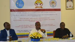 Archbishop Antoine Kambanda (center), Fidèle NdayIsaba (right) at the press conference in Kigali, Rwanda on October 22, 2019 / Episcopal Conference of Rwanda