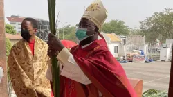 Archbishop Ignatius Ayau Kaigama of Nigeria's Abuja Archdiocese at the beginning of the Palm Sunday Mass at the Holy Trinity Church in Maitama / Archbishop Ignatius A. Kaigama Facebok