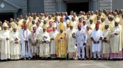 Francis Cardinal Arinze with Catholic Bishops, Priests, and other dignitaries after Holy Mass marking his 90th Anniversary. Credit: Courtesy Photo