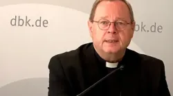 Bishop Georg Bätzing addresses journalists on Sept 28, 2023. | Credit: Martin Rothweiler/EWTN Germany