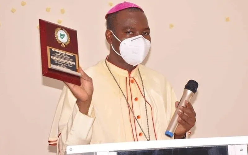 Bishop Stephen Mamza speaking at the Dedication of the Christian Association of Nigeria CAN Chapel in Adamawa State, Nigeria. / Bishop Stephen Mamza