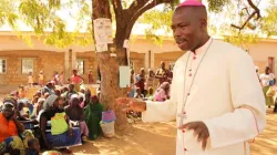 Bishop Stephen Dami Mamza comforting IDPs in Adamawa State.