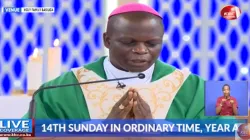 Bishop Maurice Muhatia Makumba presiding over a televised Mass at Holy Family Minor Basilica, Nairobi on Sunday, June 5. / Kenya Broadcasting Corporation/ Twitter
