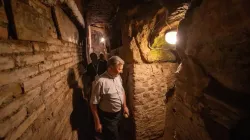 Synod of Synodality delegates tour the catacombs of St. Sebastian. Rome, Italy, Oct. 13, 2023. | Credit: Daniel Ibanez